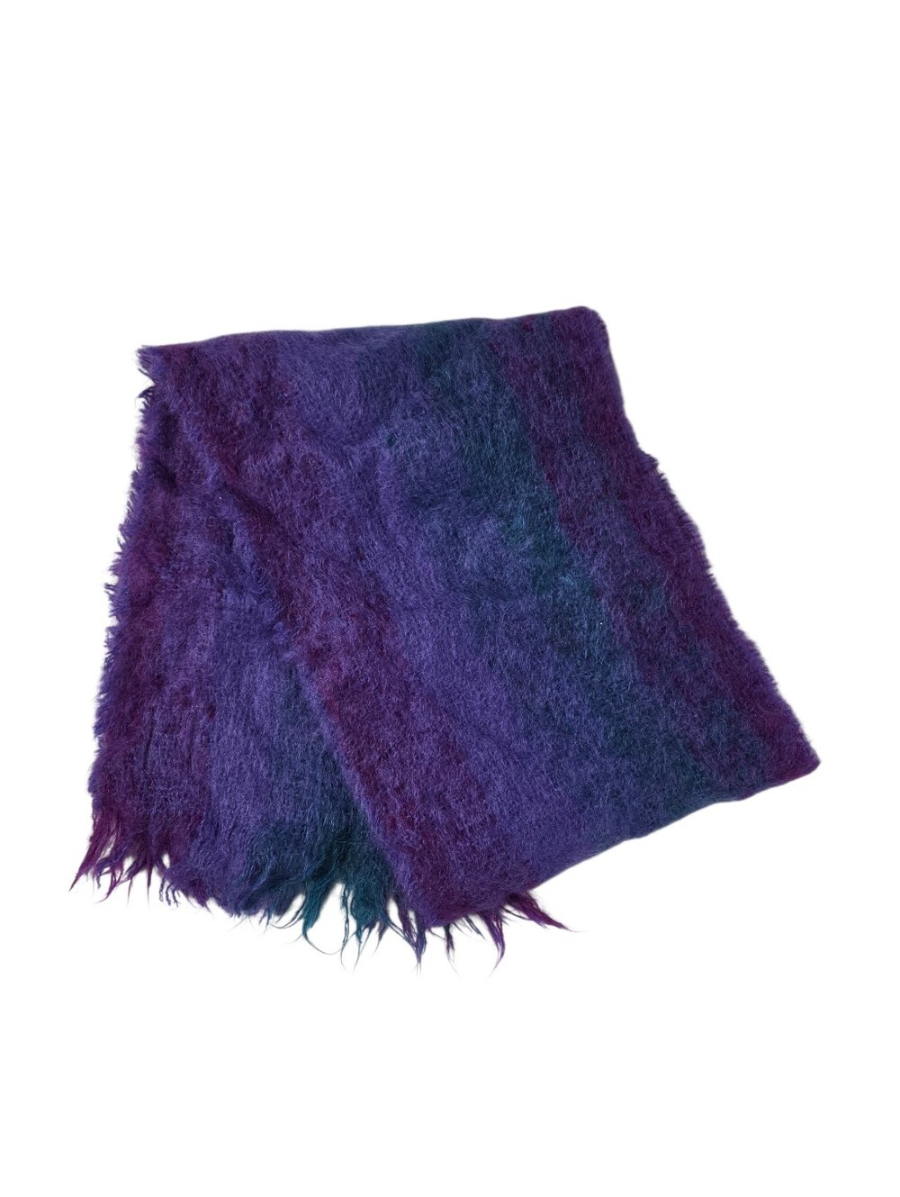 Avoca Handweavers Purple Teal Mohair Blend Scarf